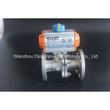 Lacquer Pneumatic Actuator Ball Valve with Flanged End